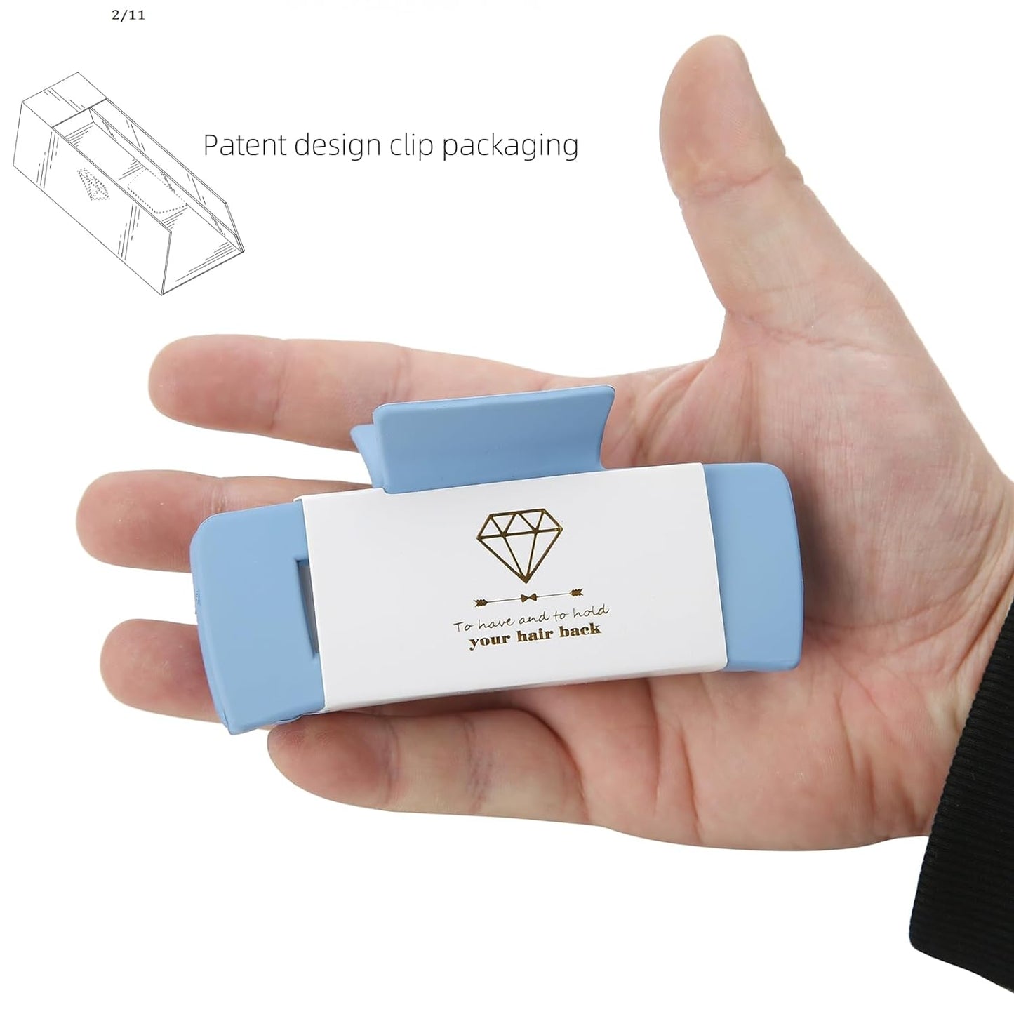 24pcs Bridesmaid Proposal Gifts 4.1inch Bachelorette Matte hair Claw Clip Sunglasses set of 12 Girls Trendy Cute Hair Clips for Wedding Party Favors (White&Dusty Blue 24pcs)