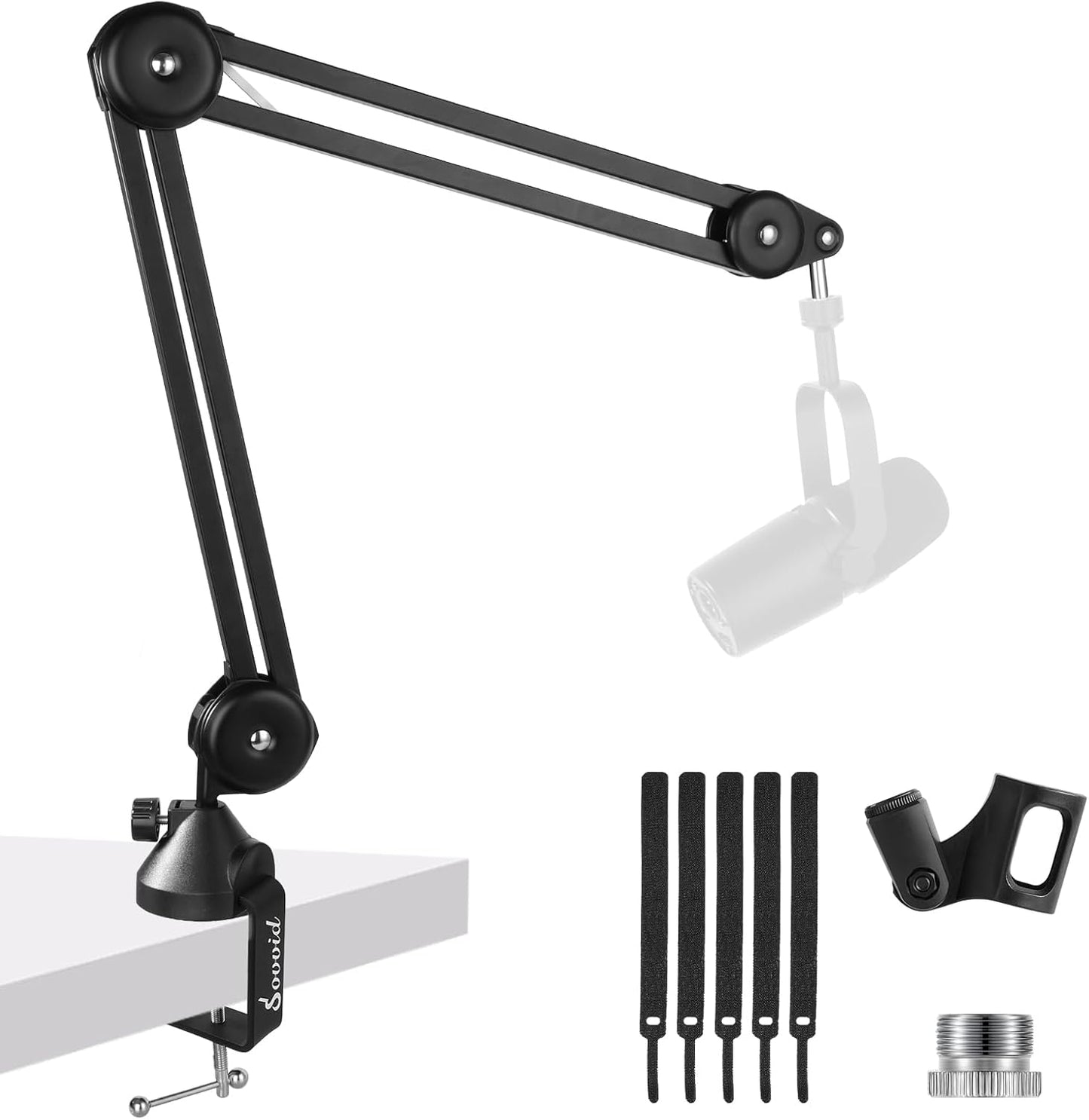 Mic Boom Arm ??Heavy-Duty Microphone Stand with Desk Mount Clamp&Microphone Clip Ideal for Podcast & Gaming, Supports 4.4 lbs for Blue Yeti, FIFINE, HyperX, Shure & More