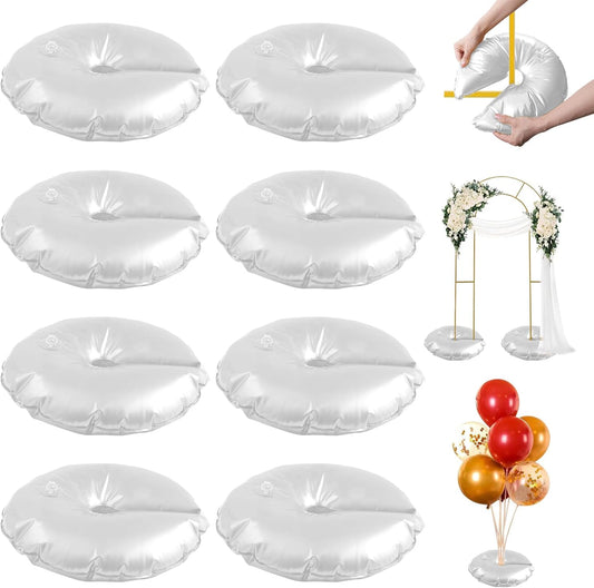 White Balloon Arch Weights, Heavy Duty Water-Filled Base Weights for Party Backdrop Stand Frames, Thickened Water Bag Base (8 Pcs)