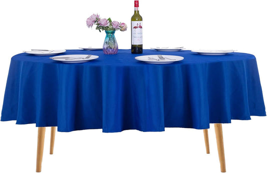 Ascoza 2pack 70 Inch Royal Blue Round Tablecloth in Washable Polyester Fabric for Wedding/Banquet/Restaurant/Parties
