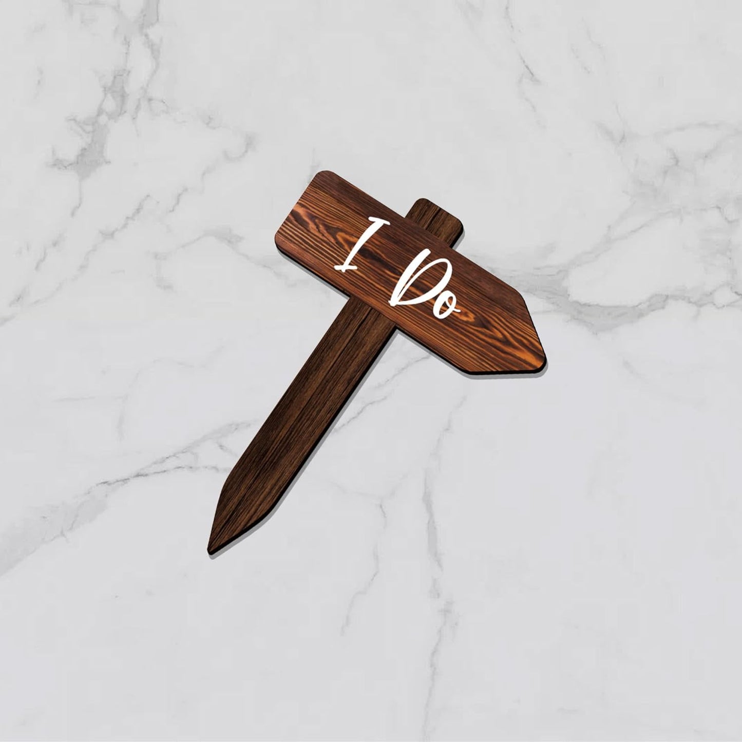 12 PCS Rustic Wedding Cupcake Toppers in Wood Wedding Engagement Cake Decorations