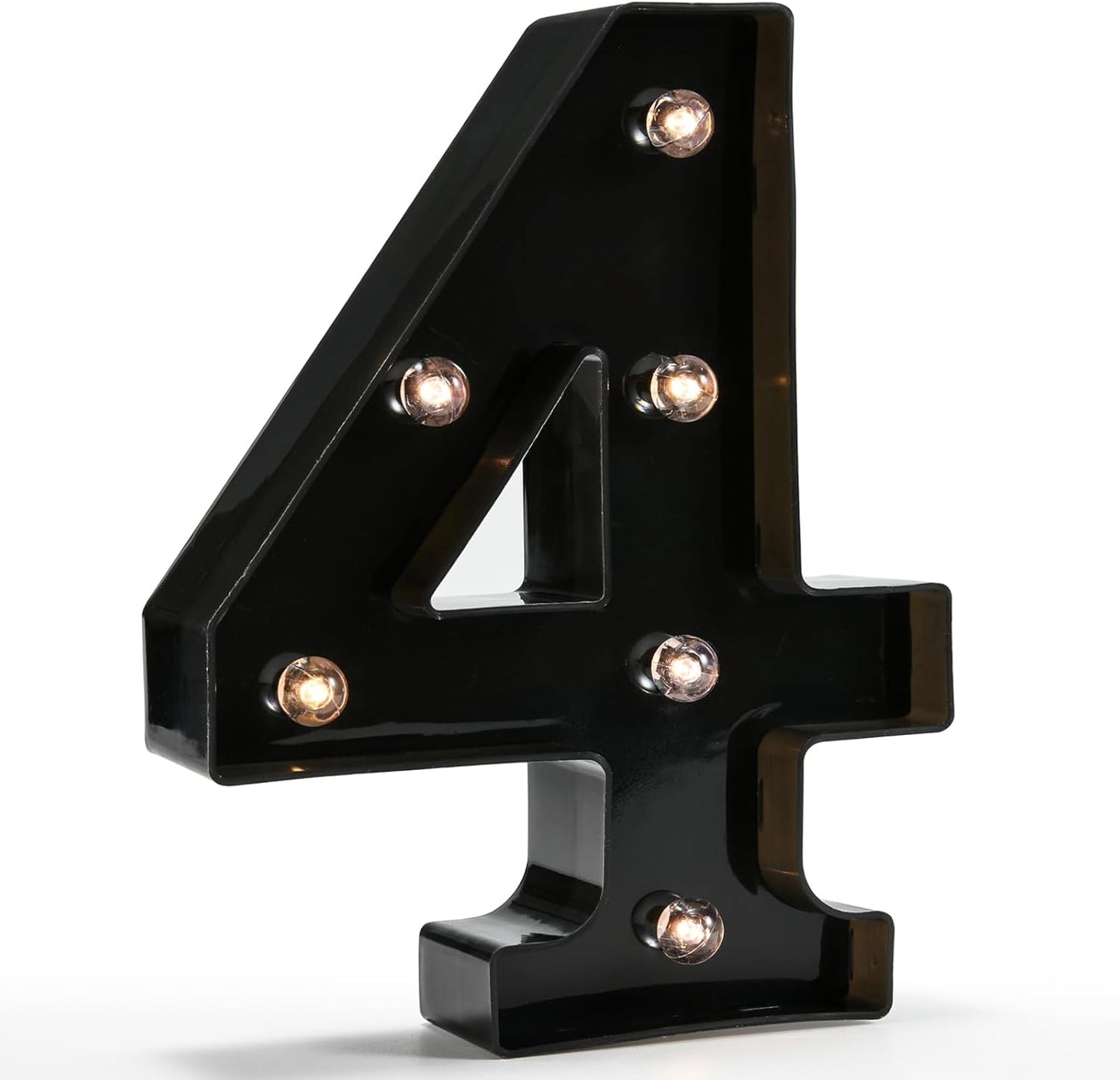 OYCBUZO Light Up Black Alphabet Marquee Number Sign LED Marquee Number Lights Sign for Night Light Home Bar Christmas Lamp Birthday Party Wedding Decoration 4