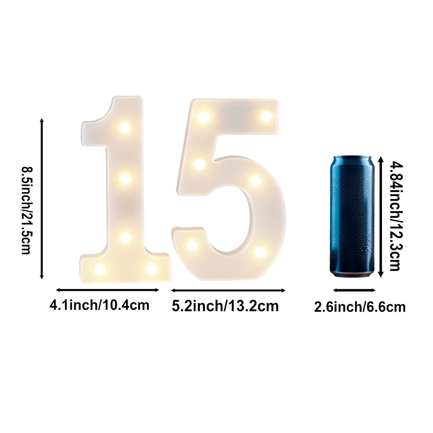 Marquee Numbers 15th Birthday Decorations For Girls Boys,15 Light Up Numbers Quinceanera