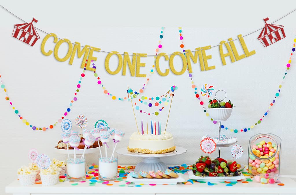 Come One Come All Banner, Circus 1st Birthday Party Decorations, Carnival Theme Party Clown First
