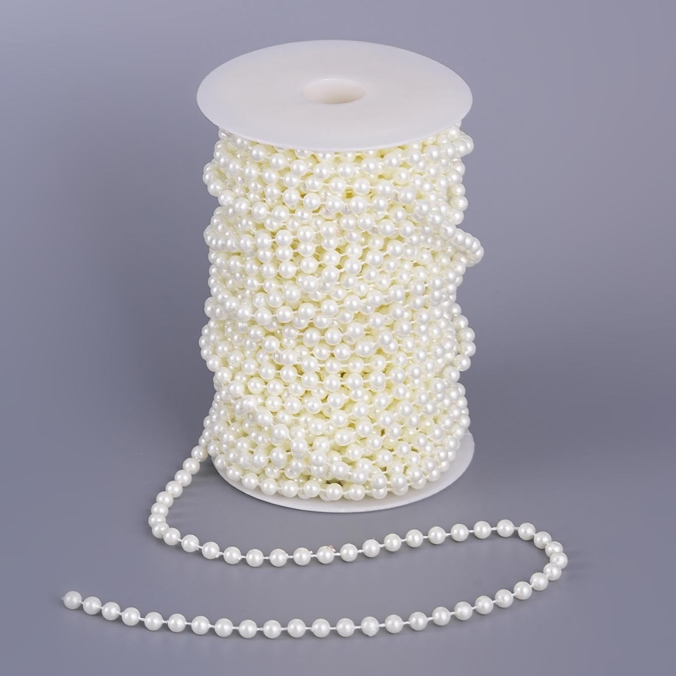 27 Yards/82 Feet Pearl Garland Craft String Pearls, Faux Pearl for Wedding Party Decoration, Christmas Tree Decorations and DIY Crafts (Ivory, 6 mm 82 Feet)