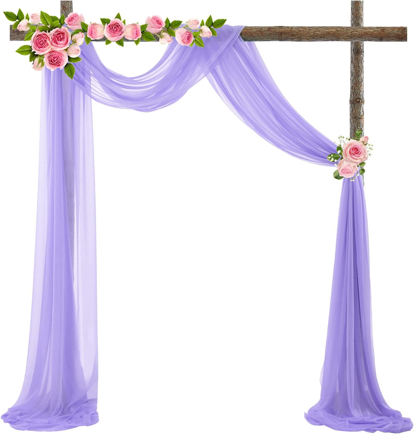 Wedding Arch Draping Fabric Lavender Purple Sheer Wedding Arch Drapes for Ceremony Bridal Party Romantic Wedding Decor 19Ft Length x 28" Width 1Panel