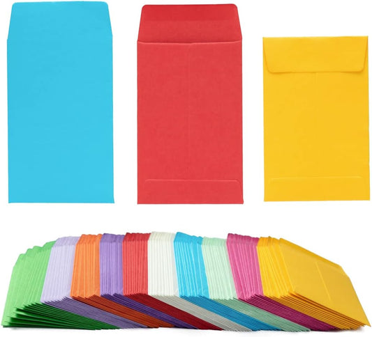 200 Pieces Colorful Small Coin Envelopes Self-Adhesive Seed Envelopes Mini Parts Small Items Storage Packets Envelopes for Garden, Office or Wedding Gift (2.25×3.5 inch)