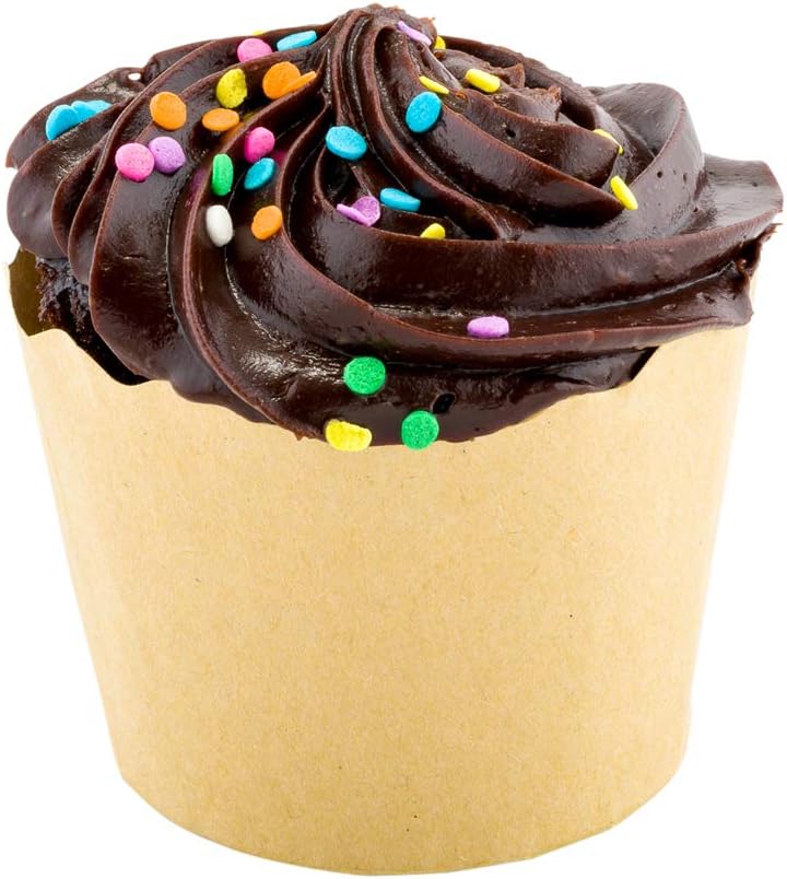 Restaurantware Panificio Premium 3 oz Kraft Paper Mini Baking Cup: Paper Baking Cups Perfect for Muffins Cupcakes or Mini Snacks - Scalloped - Disposable and Recyclable - 200ct Box
