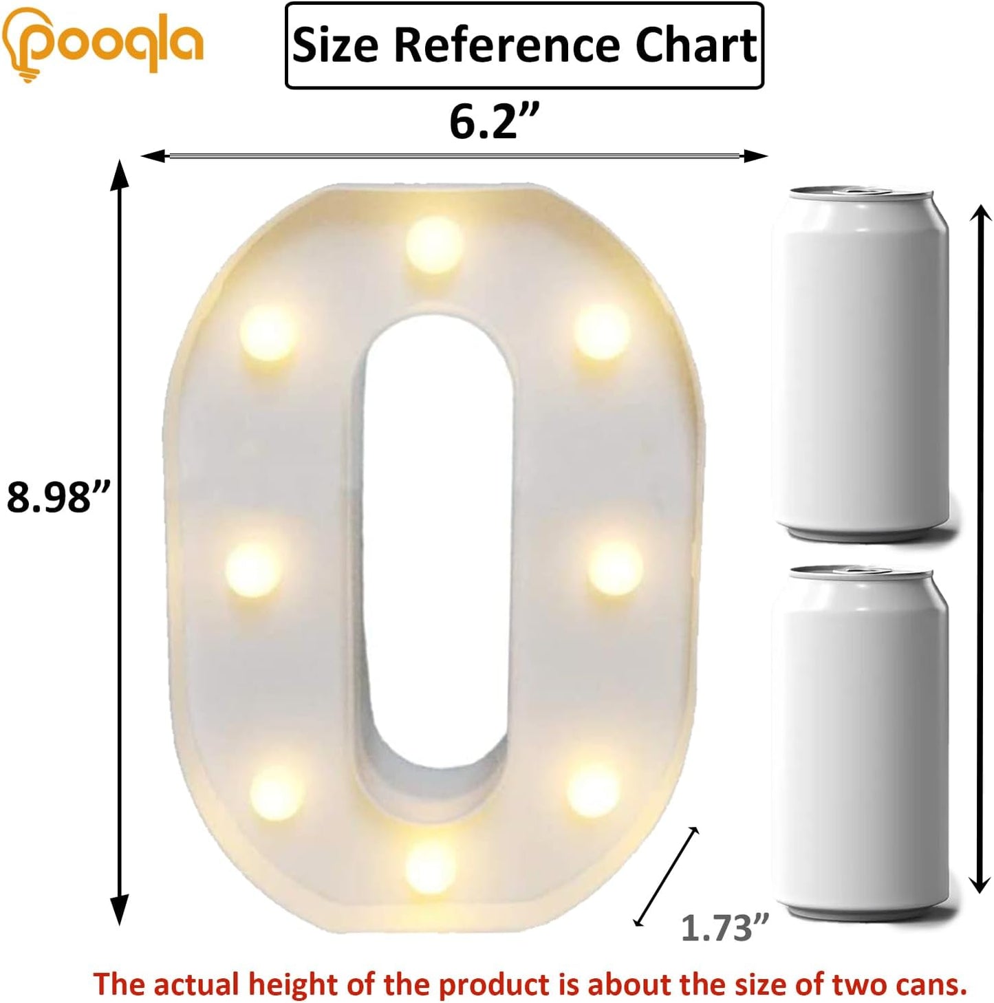 Pooqla LED Marquee Letter Lights Sign, Light Up Alphabet Letter for Home Party Wedding Decoration O