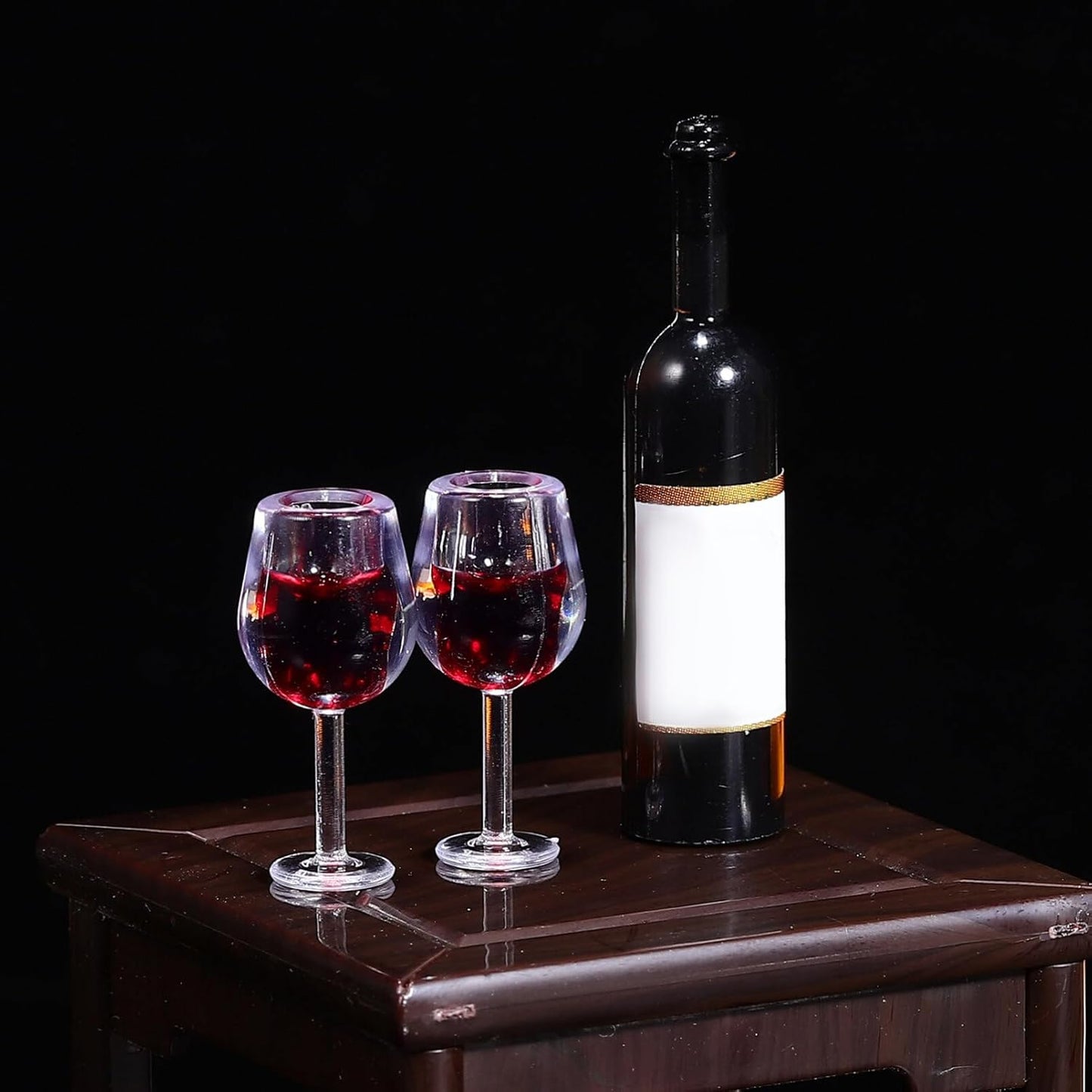 NUOBESTY Mini Bottles 18Pcs Dollhouse Champagne Set Miniature Red Wine Bottle Mini Cocktail Glasses Drink Cups for Dollhouse Decoration Mini Wine Bottles