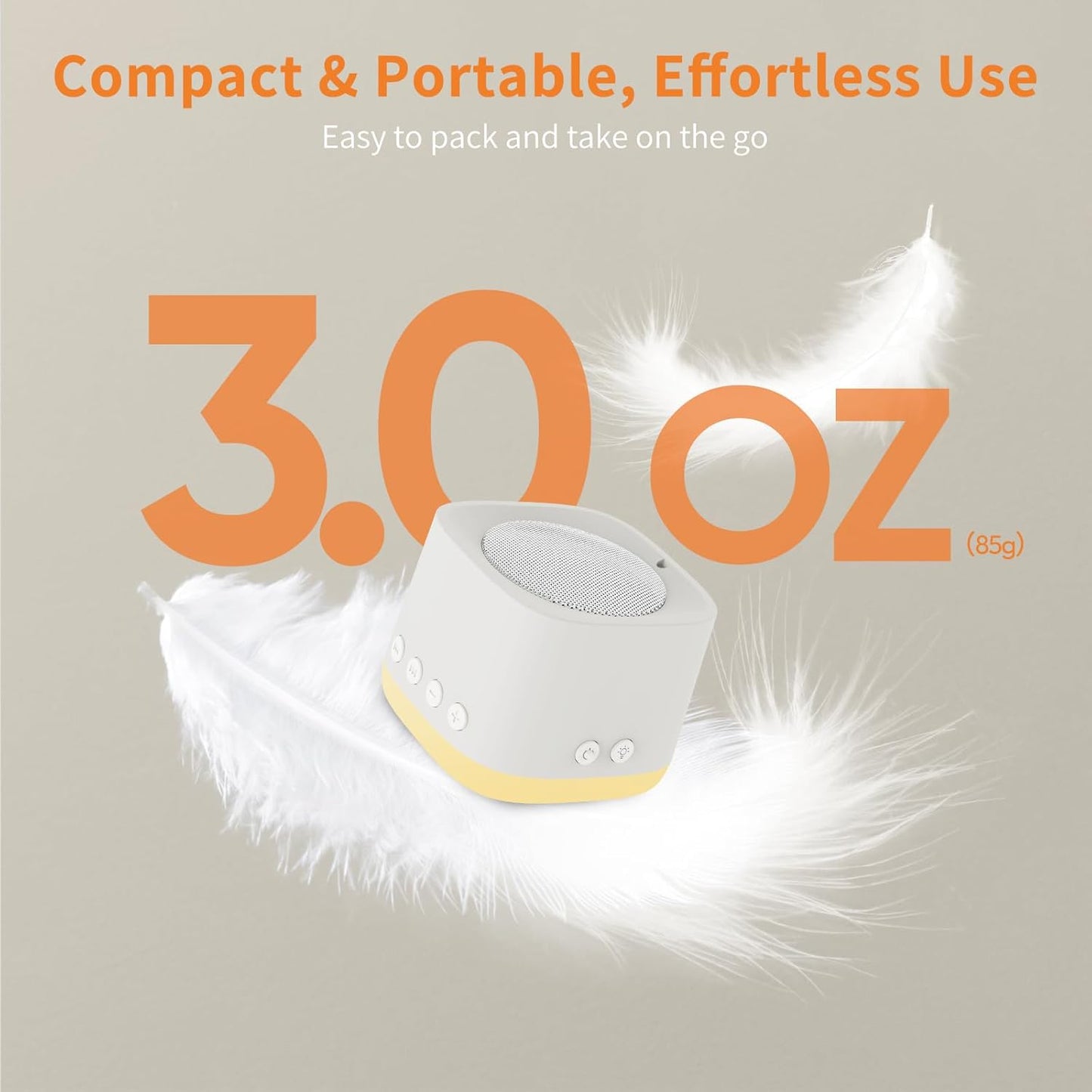 Portable White Noise Machine,Mini Sound Machine for Travel with Breathing Night Light,16 Soothing Sounds,Timer,Rechargeable Brown Noise Machines for Sleeping Adults Gift,Office Privacy,Home (Puttyi)