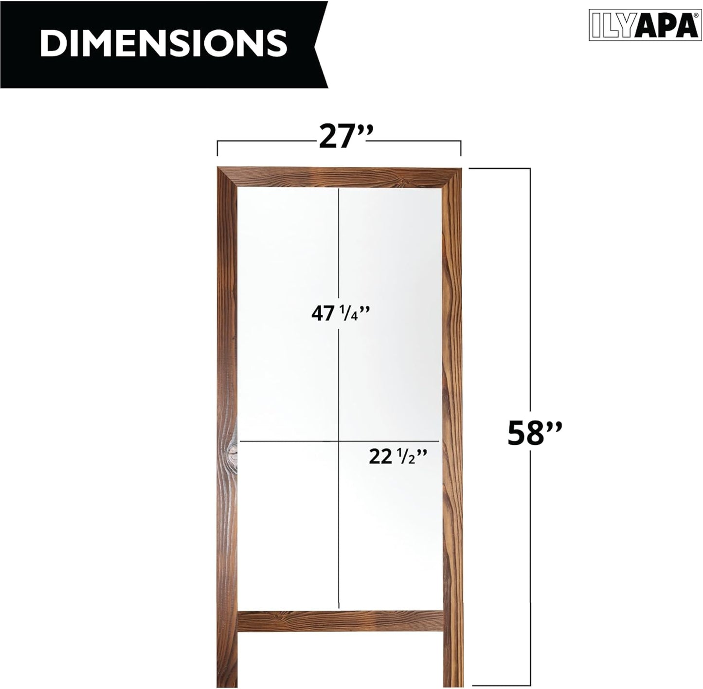 Ilyapa Wooden Dry Erase A Frame Sign - Magnetic Whiteboard Sidewalk Menu Board Outdoor - Menu Display for Restaurant, Food Truck - 58x27 inch - Brown