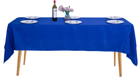 Ascoza 2pack 60x102 Inch Royal Blue Rectangular Tablecloth 6 Feet Table Cloth in Polyester Fabric for Wedding/Banquet/Restaurant/Parties