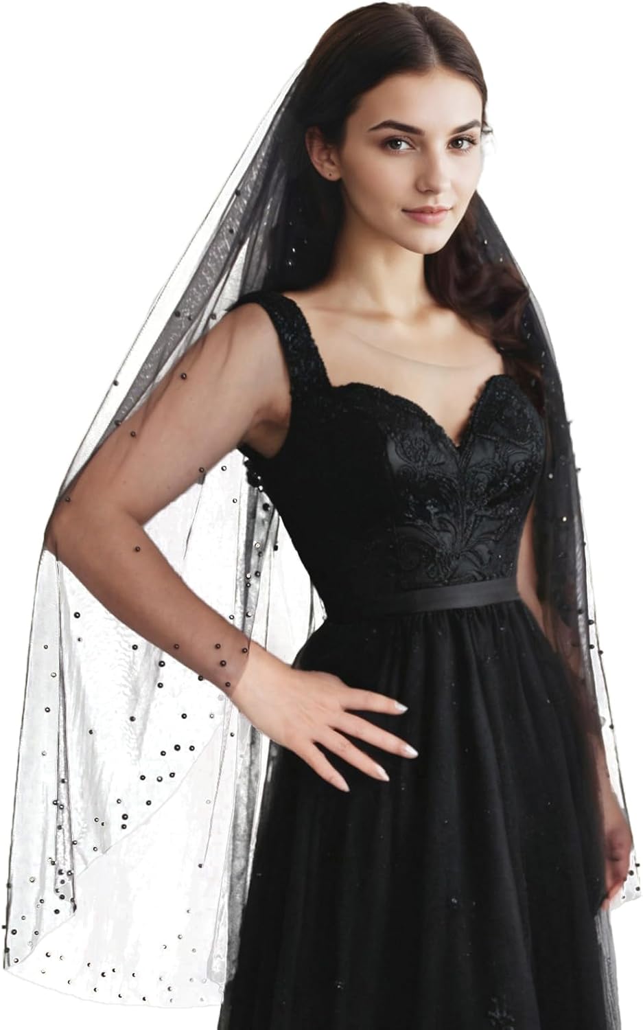 1 Tier Pearl Wedding Bridal Veil With Metal Comb Headband Decorations, Bride To Be Gift, Wedding