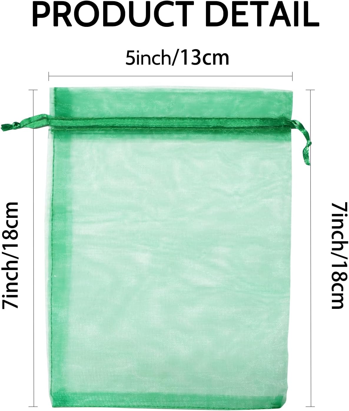 Wudygirl 100PCS 5X7 Inch Sheer Organza Bags with Drawstring - Favor Bags for Jewelry, Wedding, Party, Xmas Candy (Green 5X7)