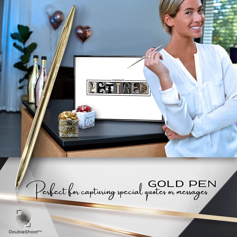 Framed Retirement Decorations Guest Book for Men 12"x16" Black Frame, Party Decor - including Gold Pen & Acrylic Glass - Happy Retirement Card Centerpieces, Retired Party Decor Gifts for Him