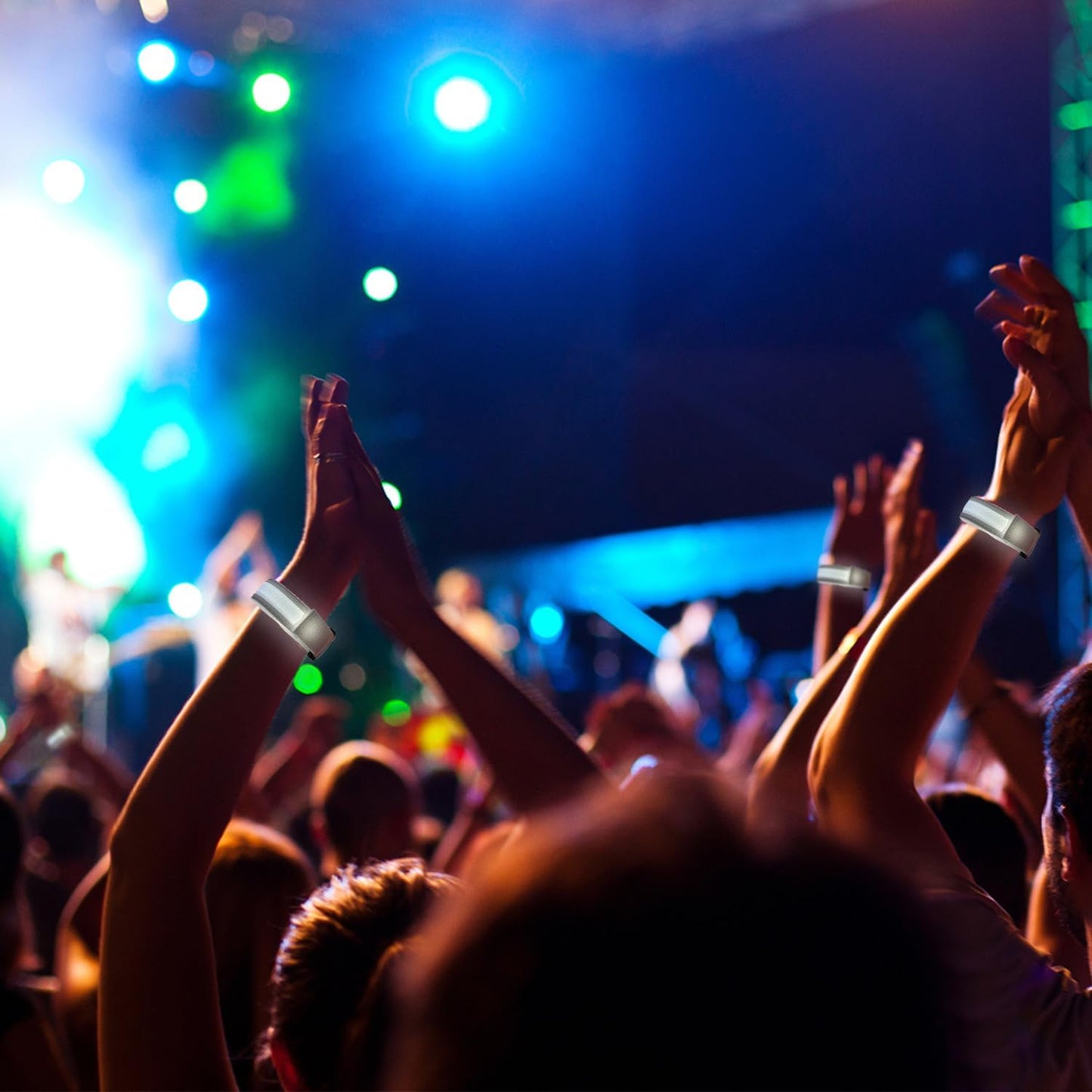 8 Pack LED Bracelets Light Up Wristbands,Glow Flashing Wristbands Glow in The Dark Party Supplies for Party, Festivals, Sports, Camping,Night Events (White)