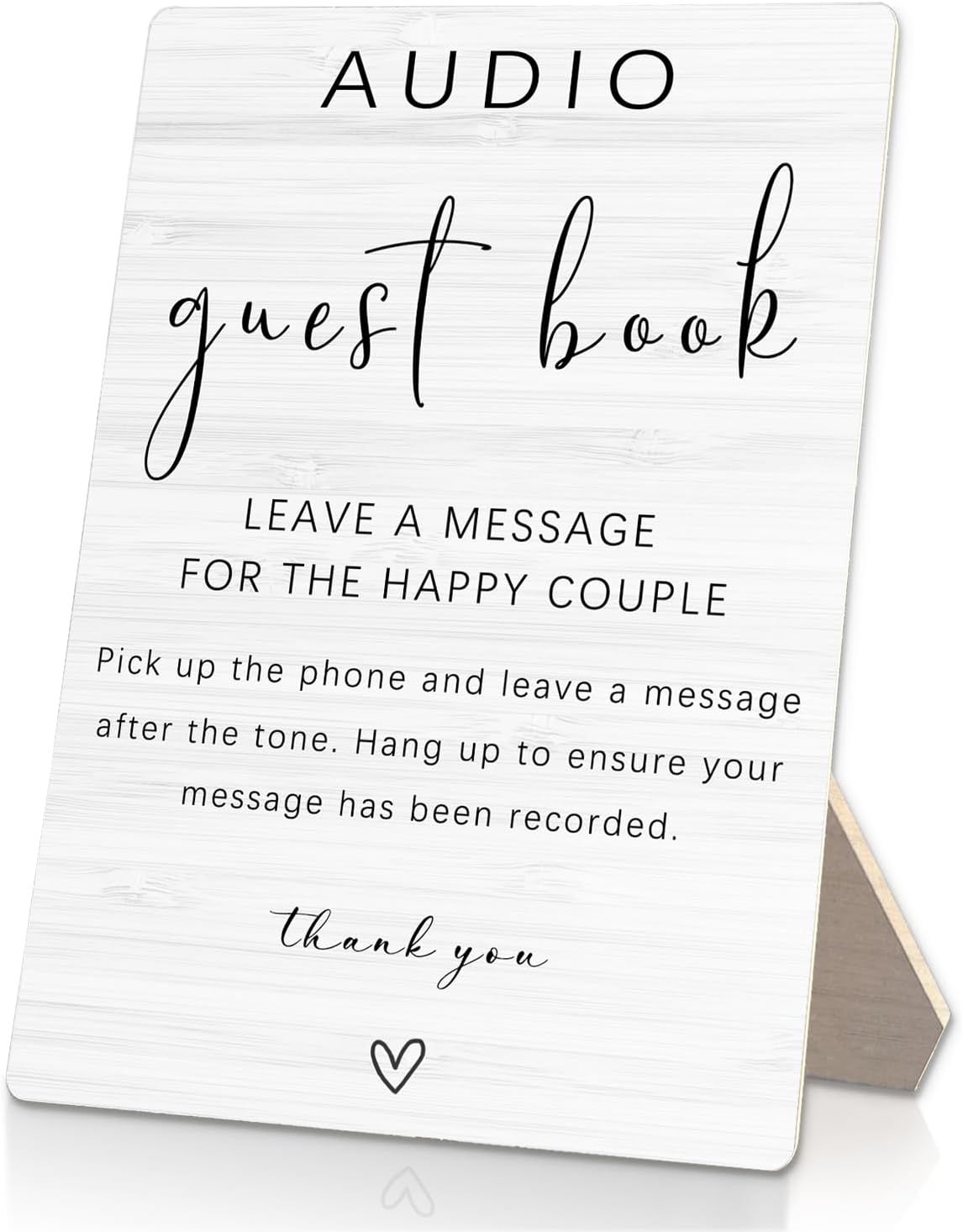 Audio Guestbook Sign, Audio Phone Guestbook Wooden Stand 8x11.2inch, Audio Guest Book Wedding Wooden Stand, Wedding Telephone Phone Audio Message Guest Book Sign, Wedding Table Decoration
