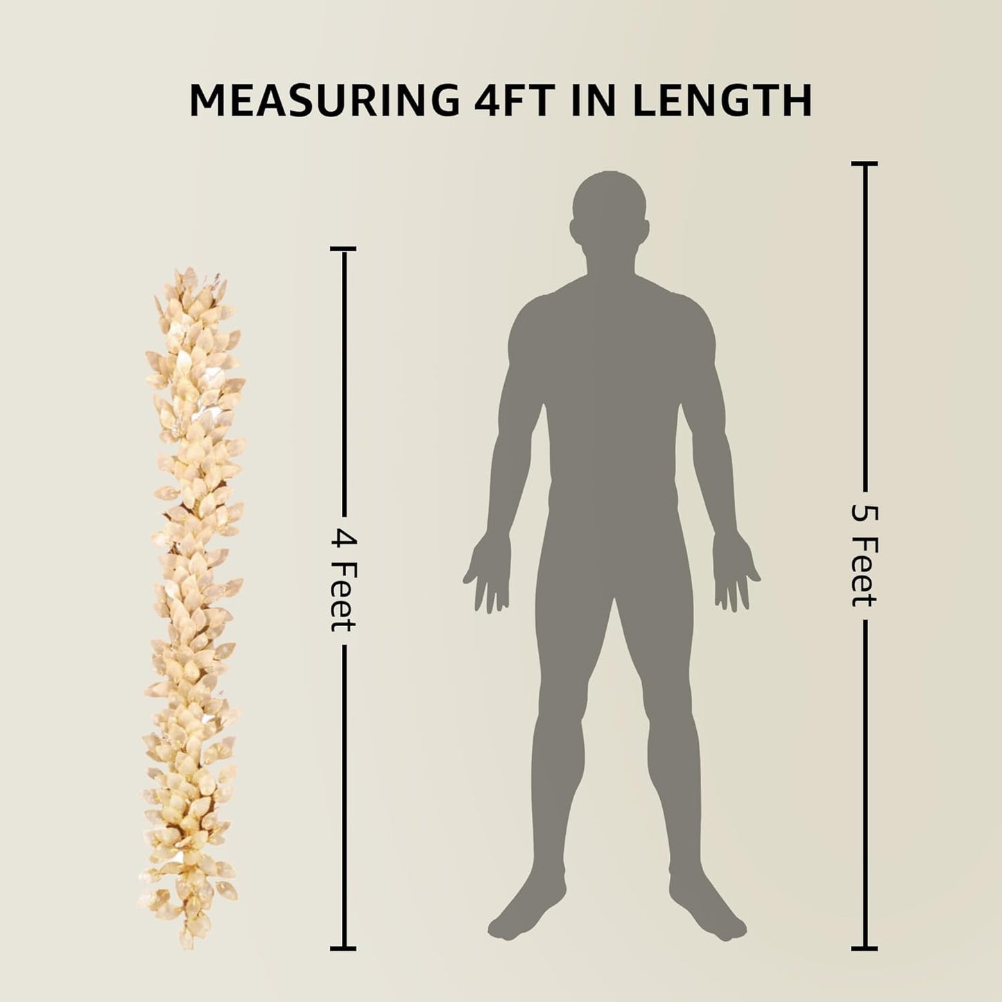 Handcrafted 48" Shell Garland for Enchanting Home Decor with Mesmerizing Capiz Splendor, Coastal, 4ft Capiz Shell Garland for Indoor Use (Rectangular)