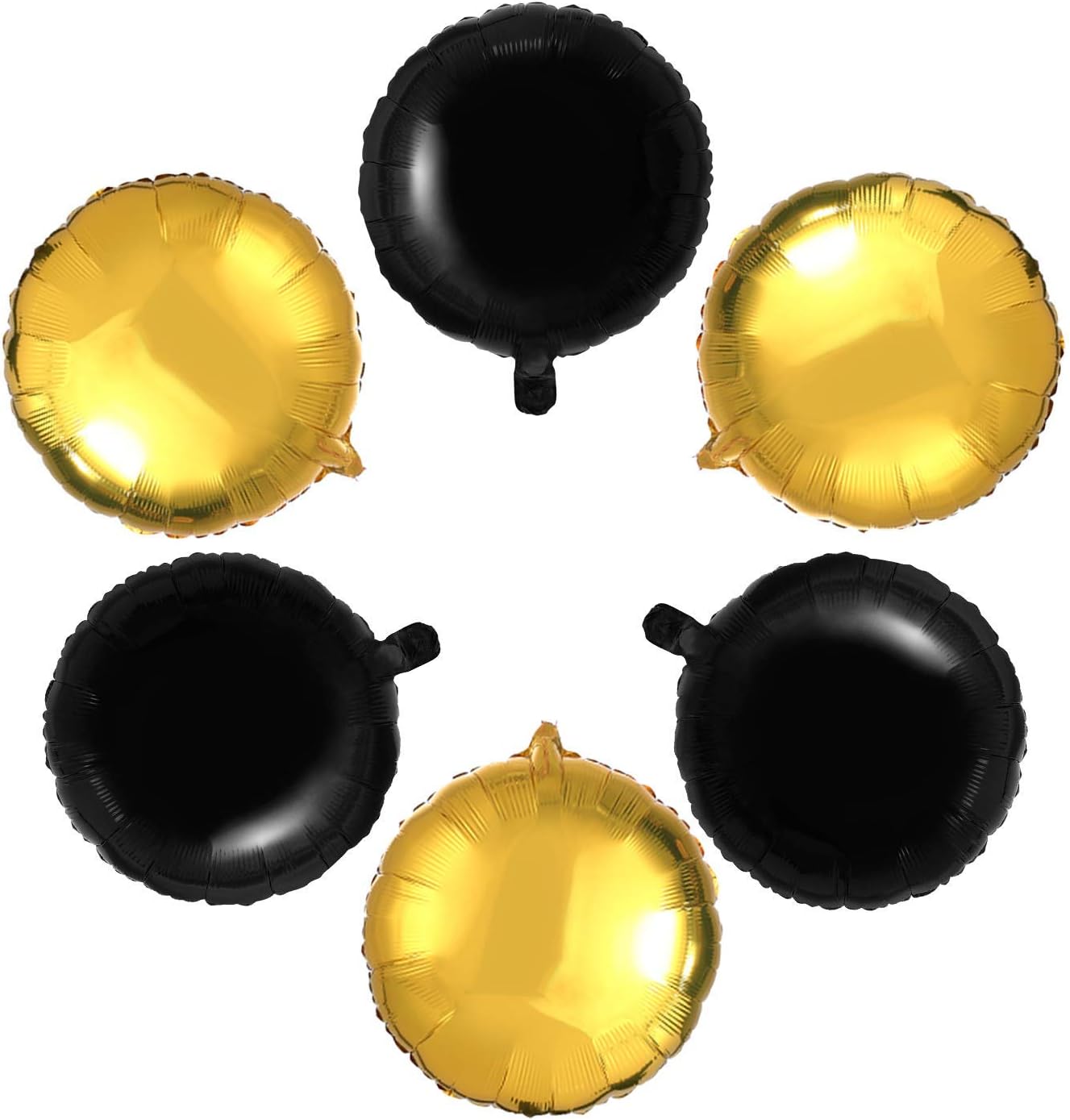 Black Gold Foil Mylar Round Balloons 20 pcs 18 Inch Metallic Party Balloons for Baby Shower,Graduation, Wedding Engagement Party Decoration（18 Inch 20pcs）