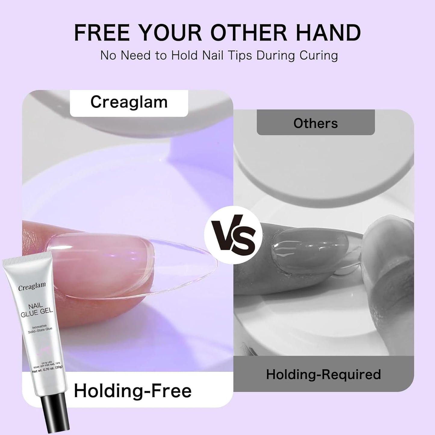 Solid Gel Nail Tips: Semi Solid Soft Nail Glue for Press Super Strong Fake Nail Glue Acrylic Nails Polygel - 20g Clear Nail for Art Salon Long Lasting Builder UV Lamp Curing Needed