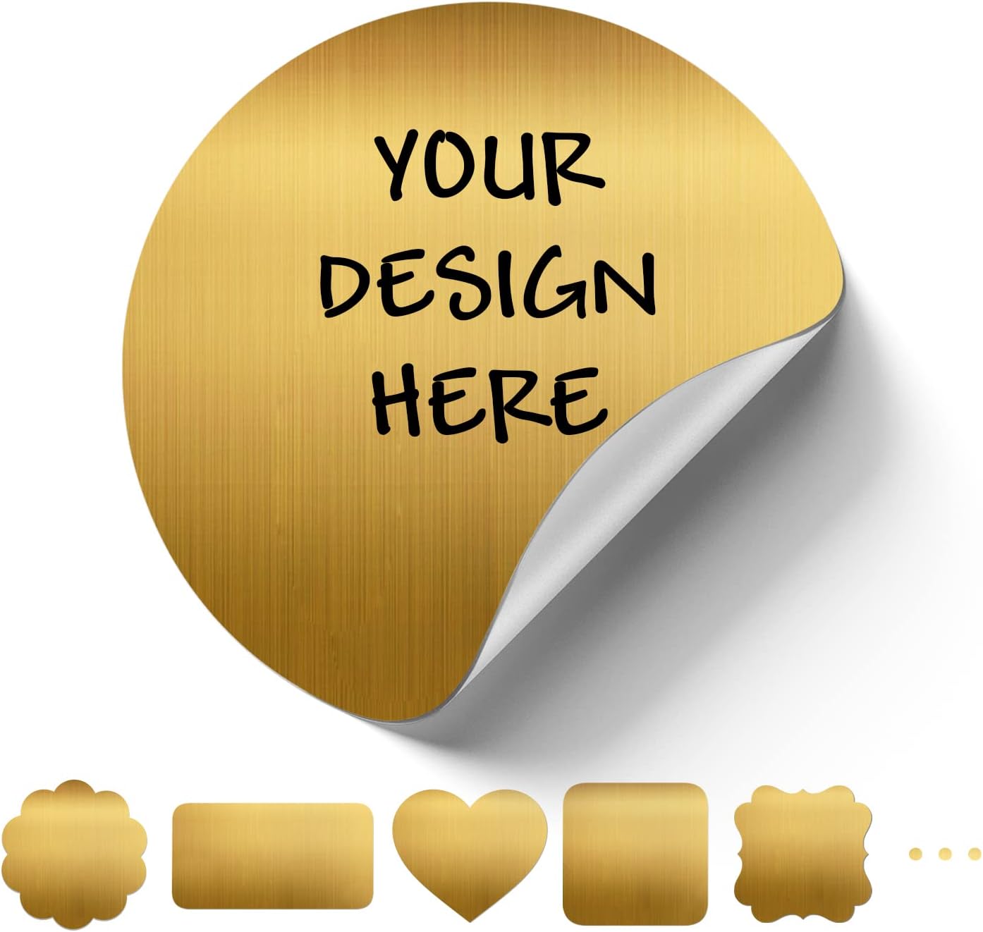 Custom Logo Stickers for Business, Personalised Logo Labels, Waterproof, Perfect for Branding & Packaging (Brushed Gold)