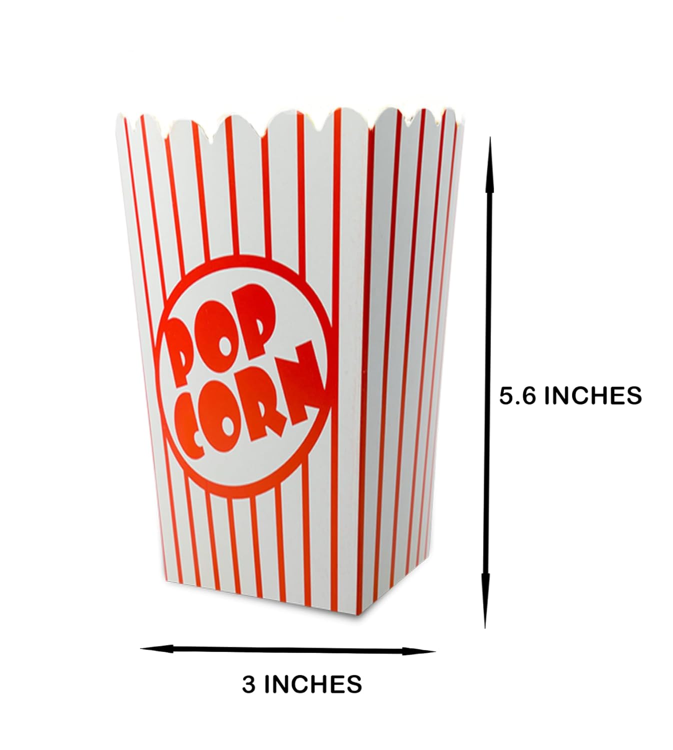 25 Pack Popcorn Boxes Movie Night Popcorn Bags for Party Red and White Popcorn Bags for Popcorn Vintage Snack Box Concession and Carnival Party Supplies, Individual Popcorn Bucket Containers (25)