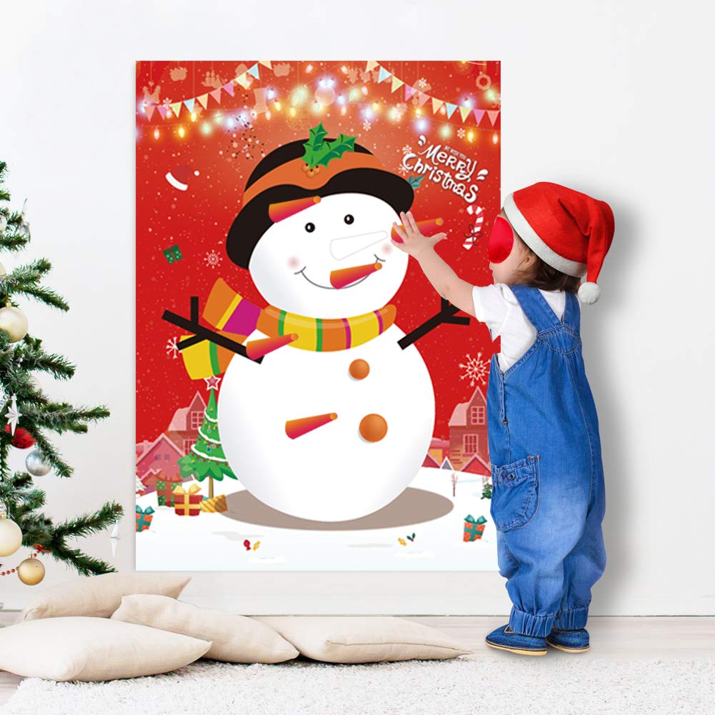 Pin The Nose On The Snowman Games Large Christmas Snowman Games Poster for Kids Christmas Snowman