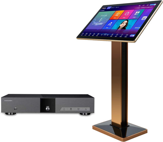 International Version HiFine Karaoke System: KV-V5Max Smart Karaoke Player with 8T Harddrive, HiFine 22" Touch Screen, Cloud Song Download, Android Live TV and Movies Online.