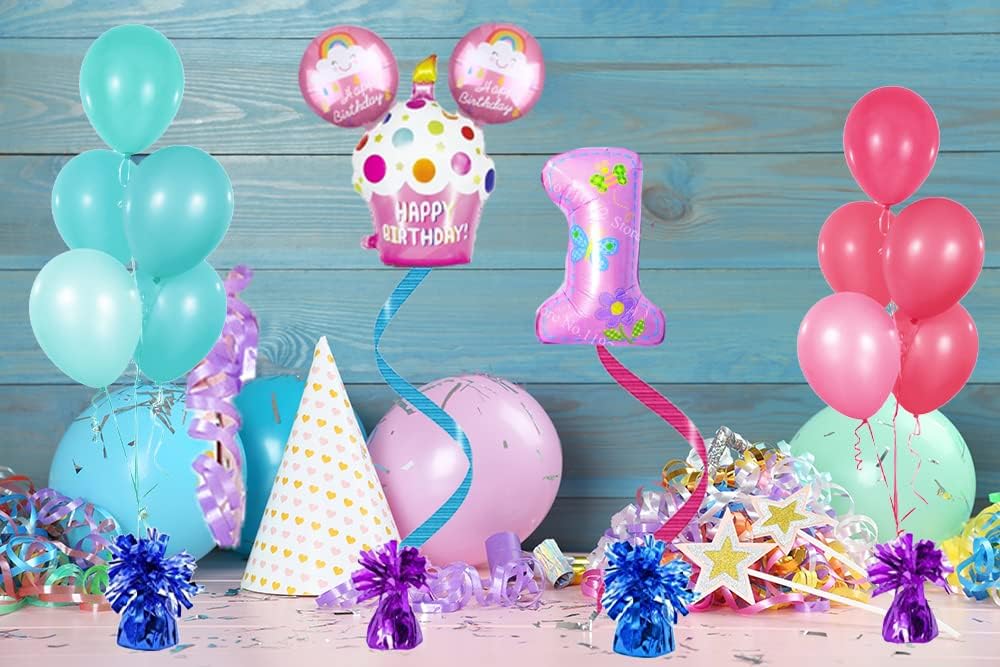 Metallic Balloon Weights, Birthday Party Favors, Novelty and Gag Gifts, 5.5" Inches, 12-Pack (Purple)