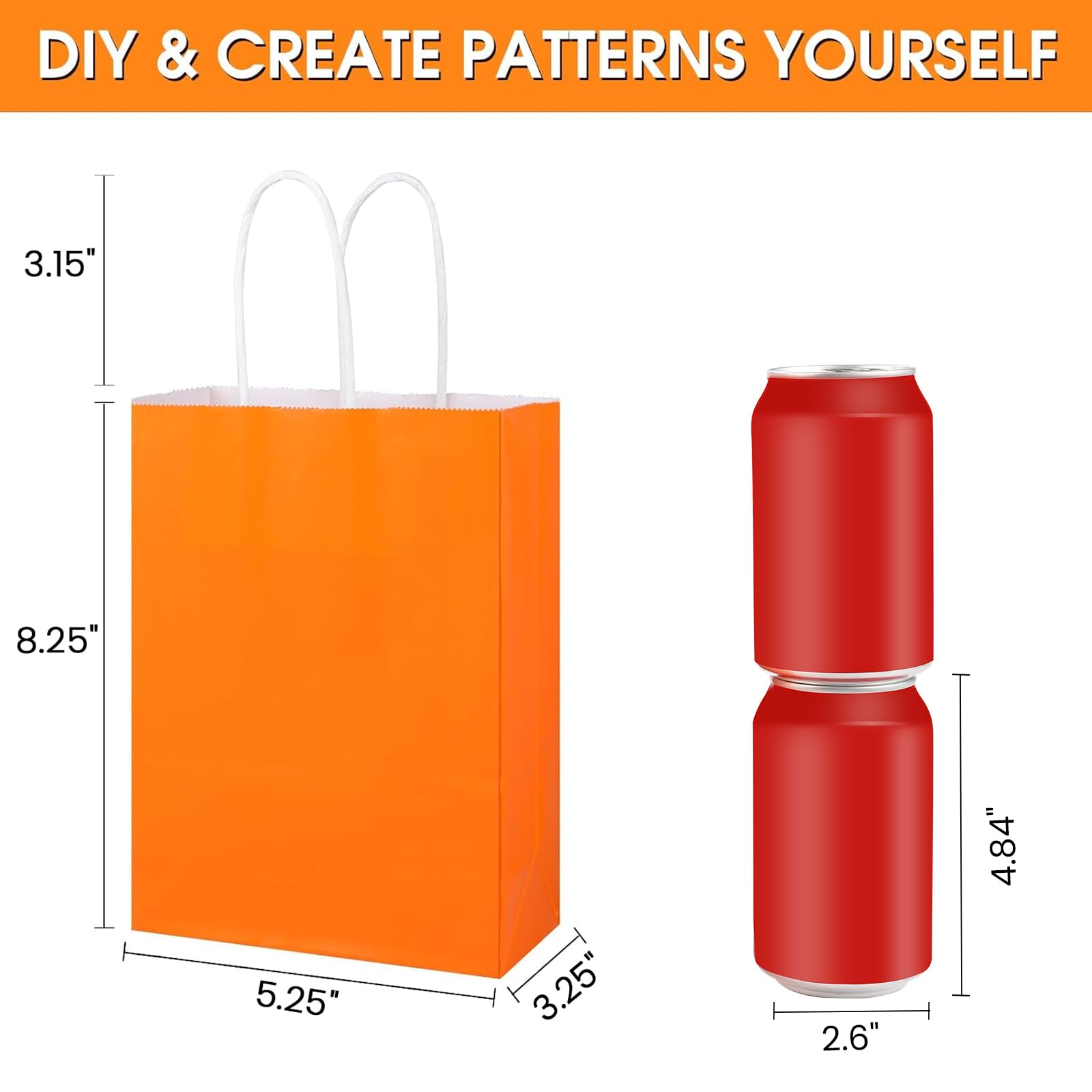 XPCARE 32Pcs Paper Gift Bags 5.25x3.25x8.25'' Kraft Paper Party Favor Bags
