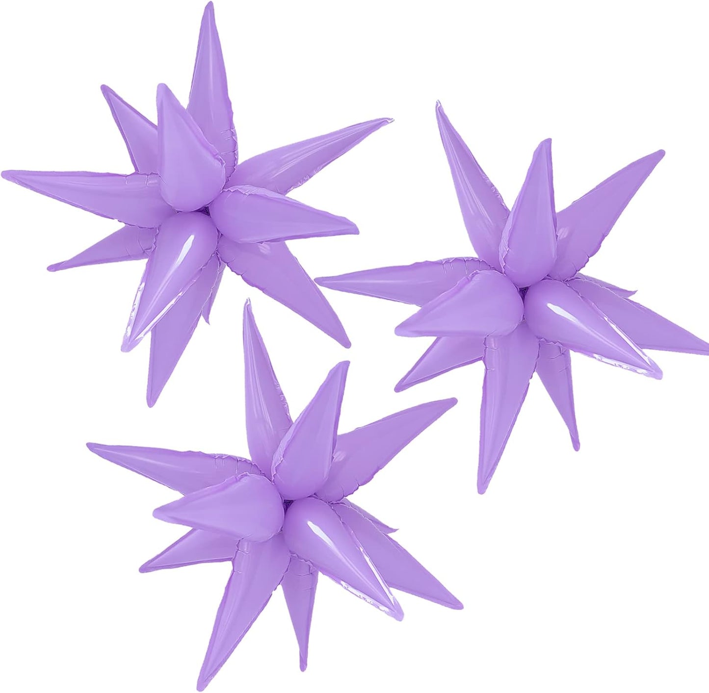 3pcs 26inch macaron purple Star foil balloons.macaron purple Explosion Star burst star balloon-Spike cone balloon for birthday party decorations,wedding,Bachelor party