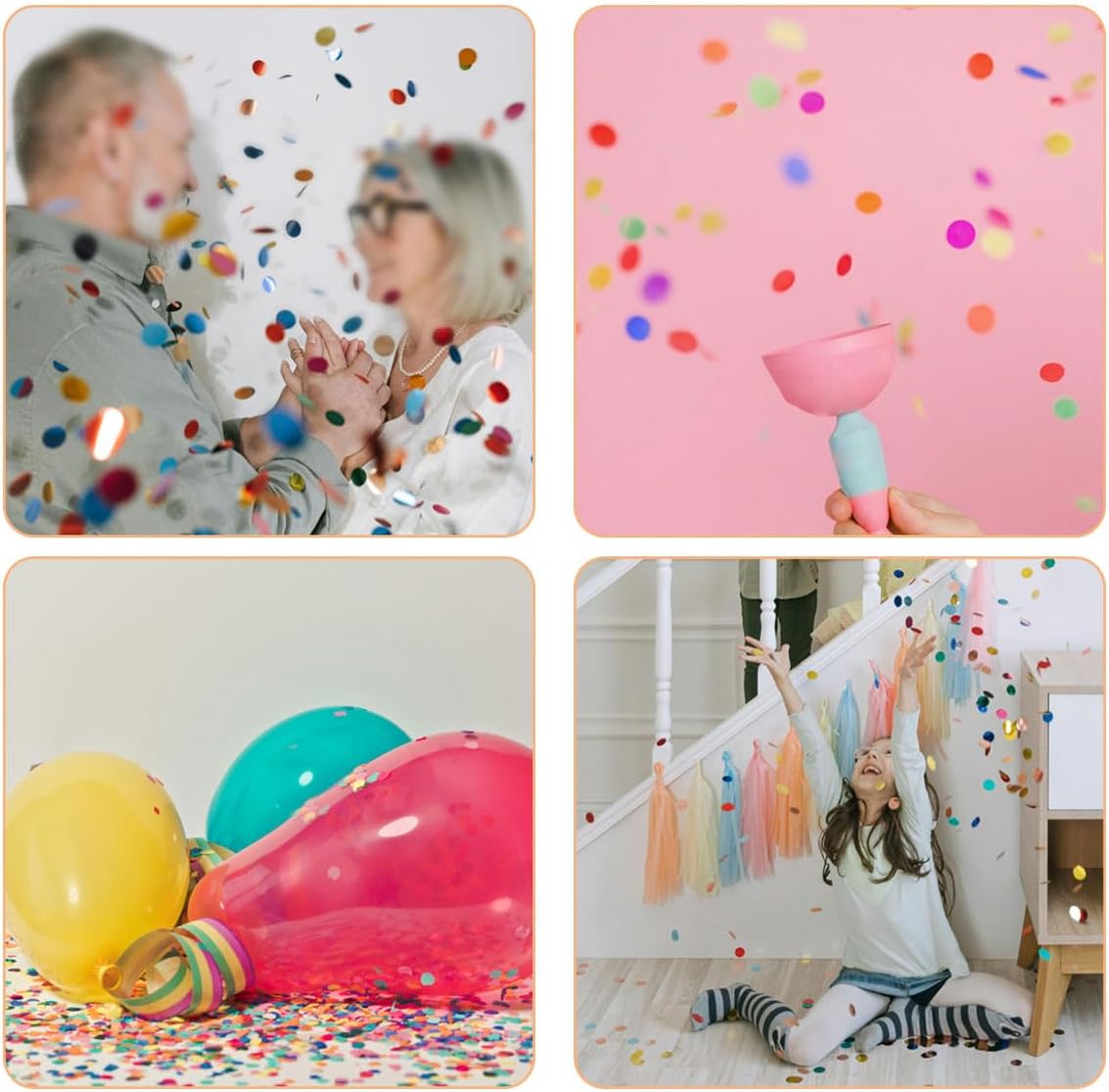 10000 Pieces 1 Inch Round Tissue Paper Confetti, 3.5 oz Multicolor Round Tissue Confetti, for Weddings, Anniversaries, Arts Craft DIY Scrapbooking