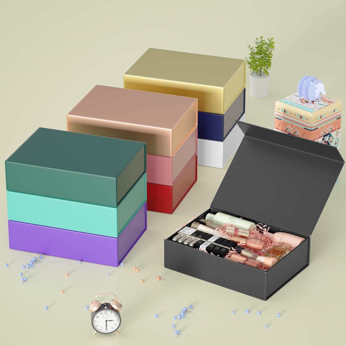 Black Gift Boxes 11.9" x 8.5" x 3.3" with Magnetic Closure Lid Gift Box for Presents,Bridesmaid Gifts Boxe,Cute Boxes,Birthday Gift Box,Luxury for Gift Packaging, Magnetic Gift Boxe for Wrapping Gifts