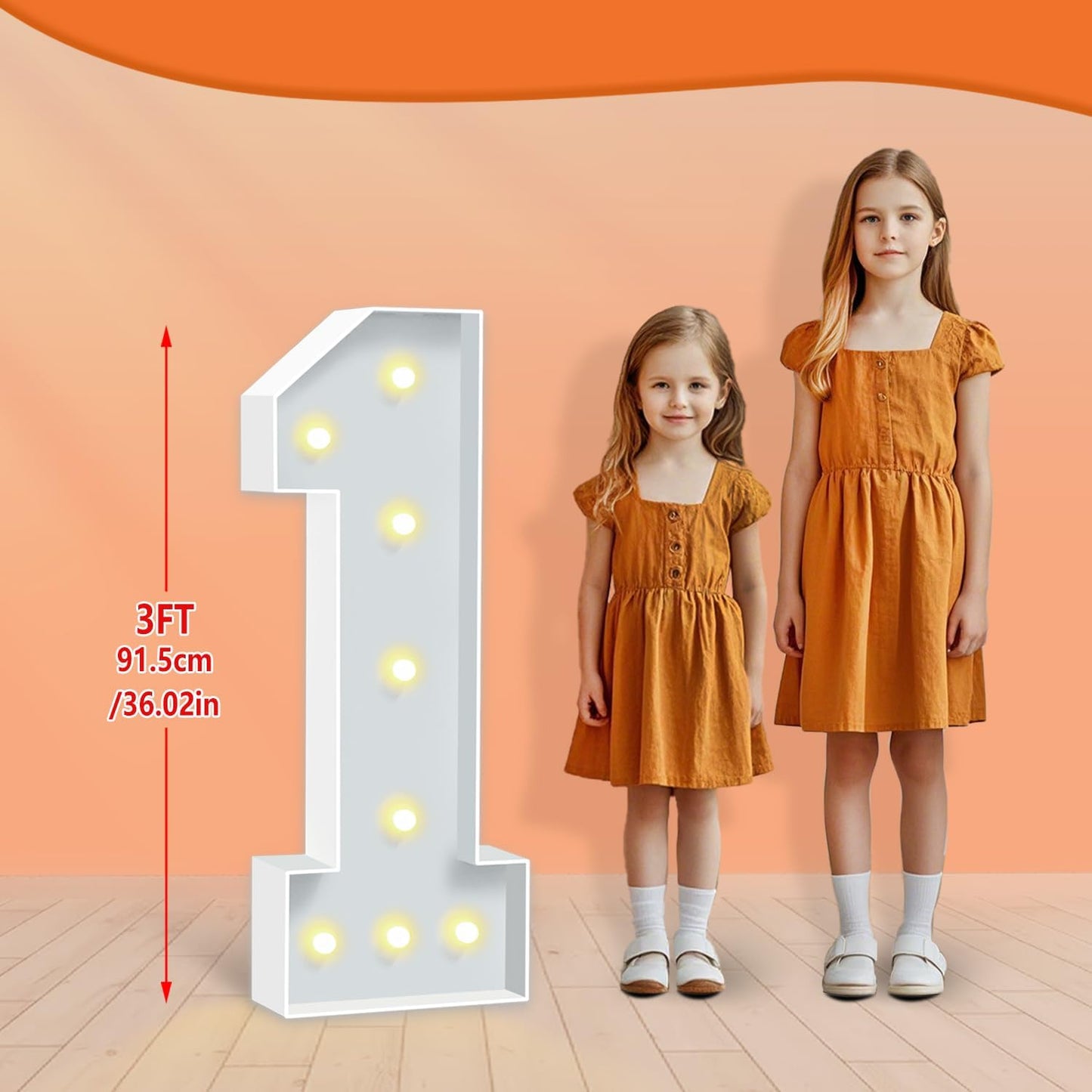 3FT Marquee Number 1, Light Up Numbers for 1st 16th Birthday Balloons Backdrop Decorations, Large Mosaic Numbers Letters for Party Baby Shower Anniversary Wedding Decor