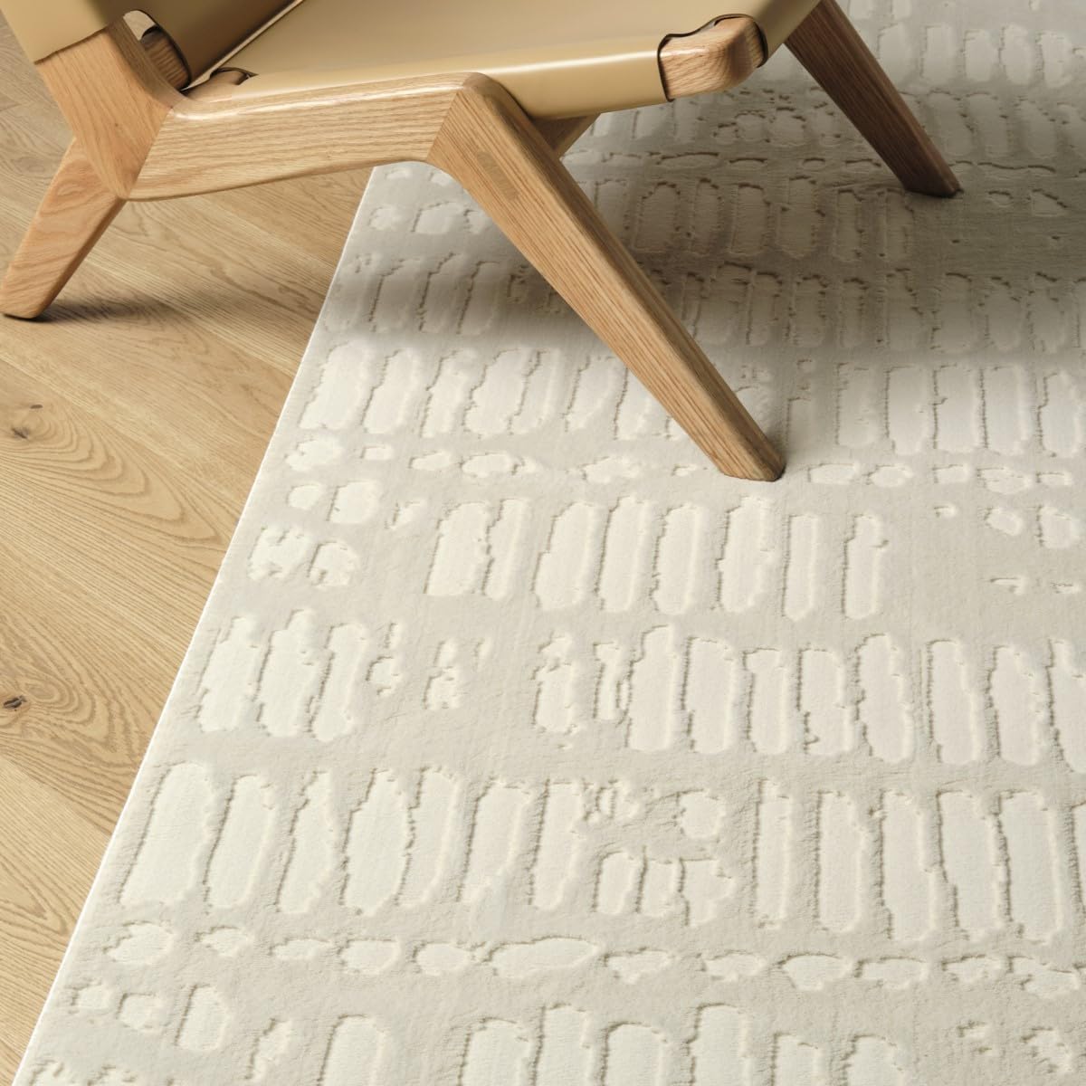 Revival Rugs Shell 10'6" x 14'3" Machine Washable Area Rug for Living Room Bedroom - 100% Recycled Oeko-TEX Certified, Medium Pile, Beige, Cream