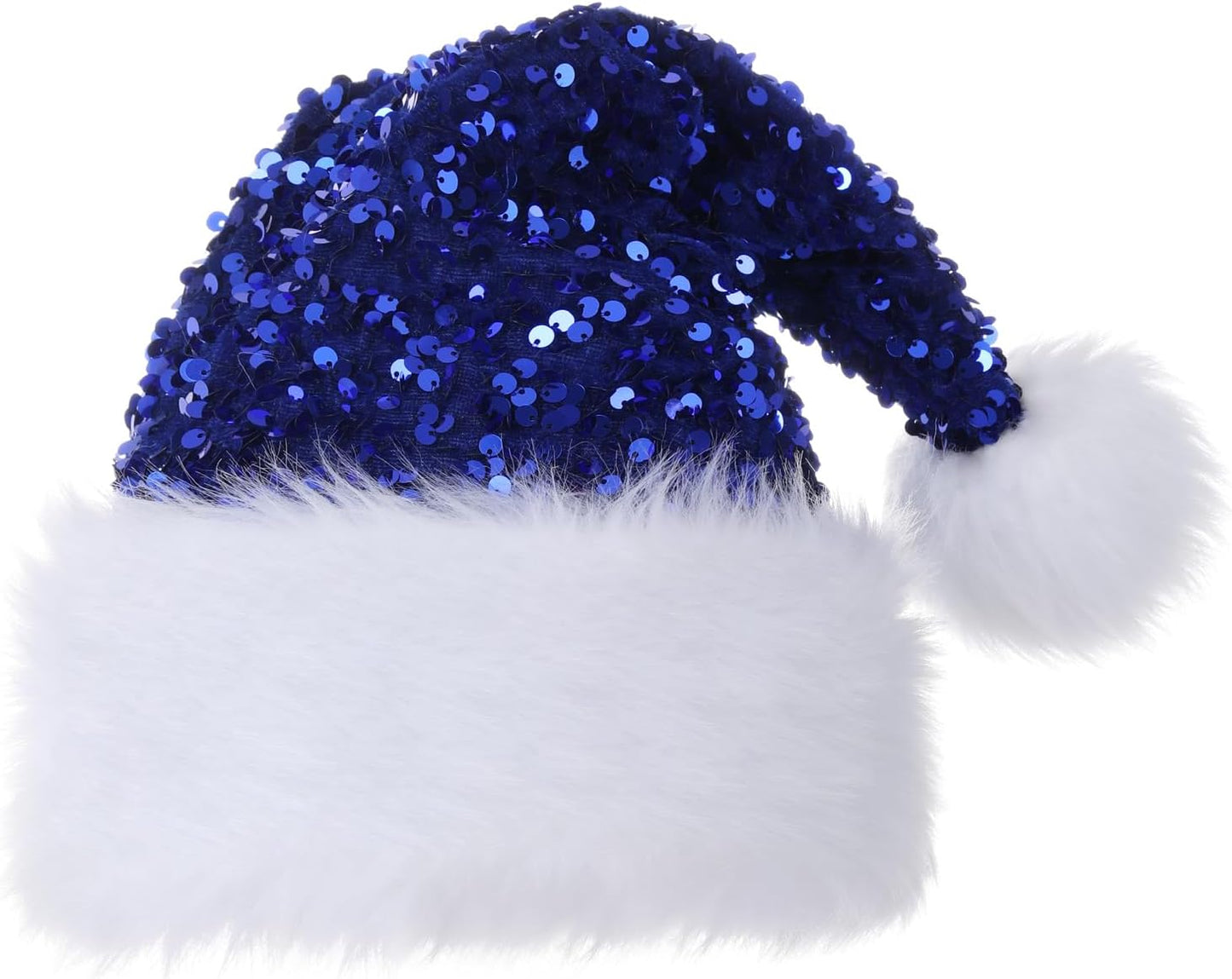 Personalized Sequin Santa Hat for Adults, Red Glitter Christmas Party Hat, Xmas Halloween New Year Holiday Headwear