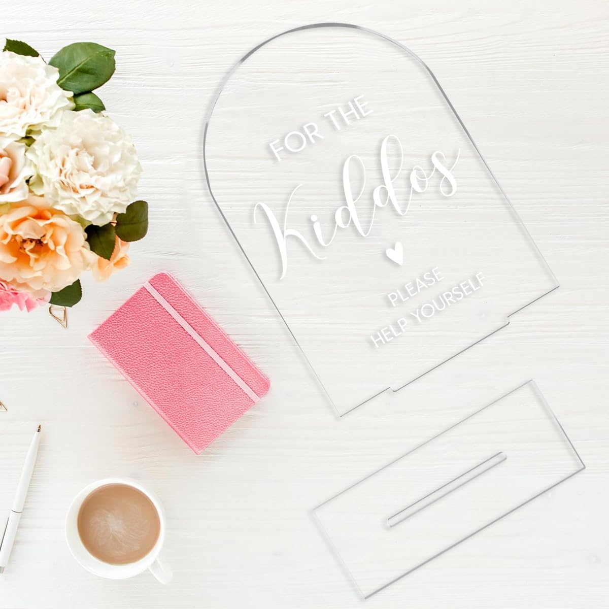 Wedding Sign，For The Kiddos Wedding Sign, Kids Wedding Activities Acrylic Plaque,Please Help Yourself Sign, Wedding Signs For Ceremony And Reception 5 x 7 Inch (White)