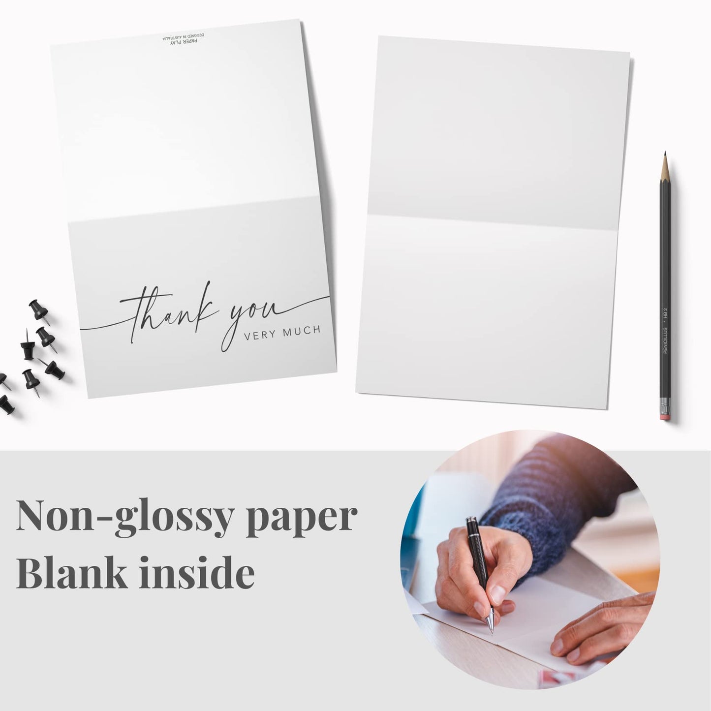 Thank You Cards with Envelopes & Matching Stickers, Bulk Pack of 100, 4x6 Inch Minimalistic Design