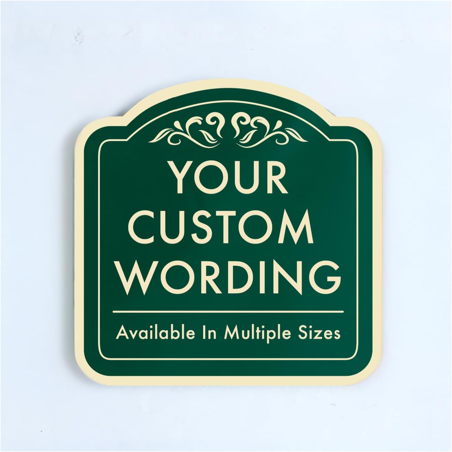 Custom Decorative Outdoor Metal, Personalized Aluminum, Customized Driveway, Waterproof Signs Made In USA - Design 1 Forest Green 12x12 In