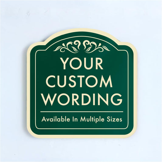 Custom Decorative Outdoor Metal, Personalized Aluminum, Customized Driveway, Waterproof Signs Made In USA - Design 1 Forest Green 12x12 In