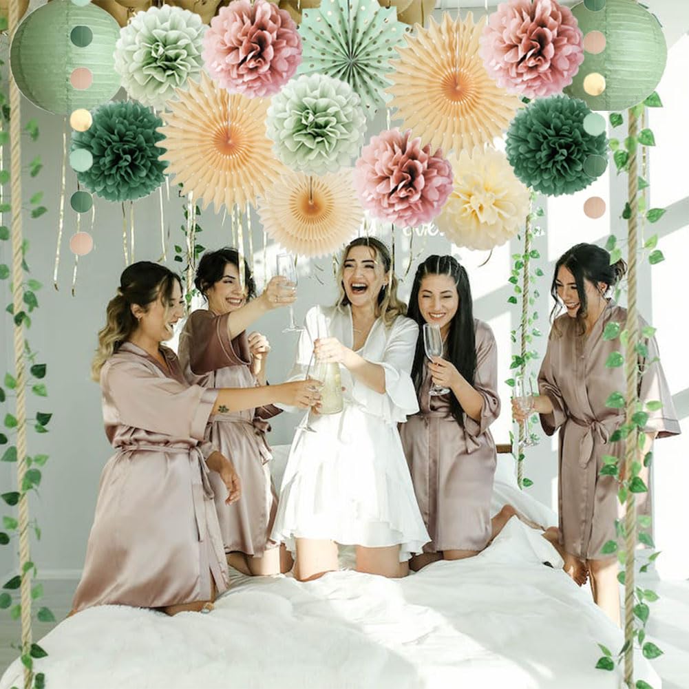 Sage Green and Dusty Pink Party Decorations Retro Olive Sage Green and Dusty Rose Party Decorations