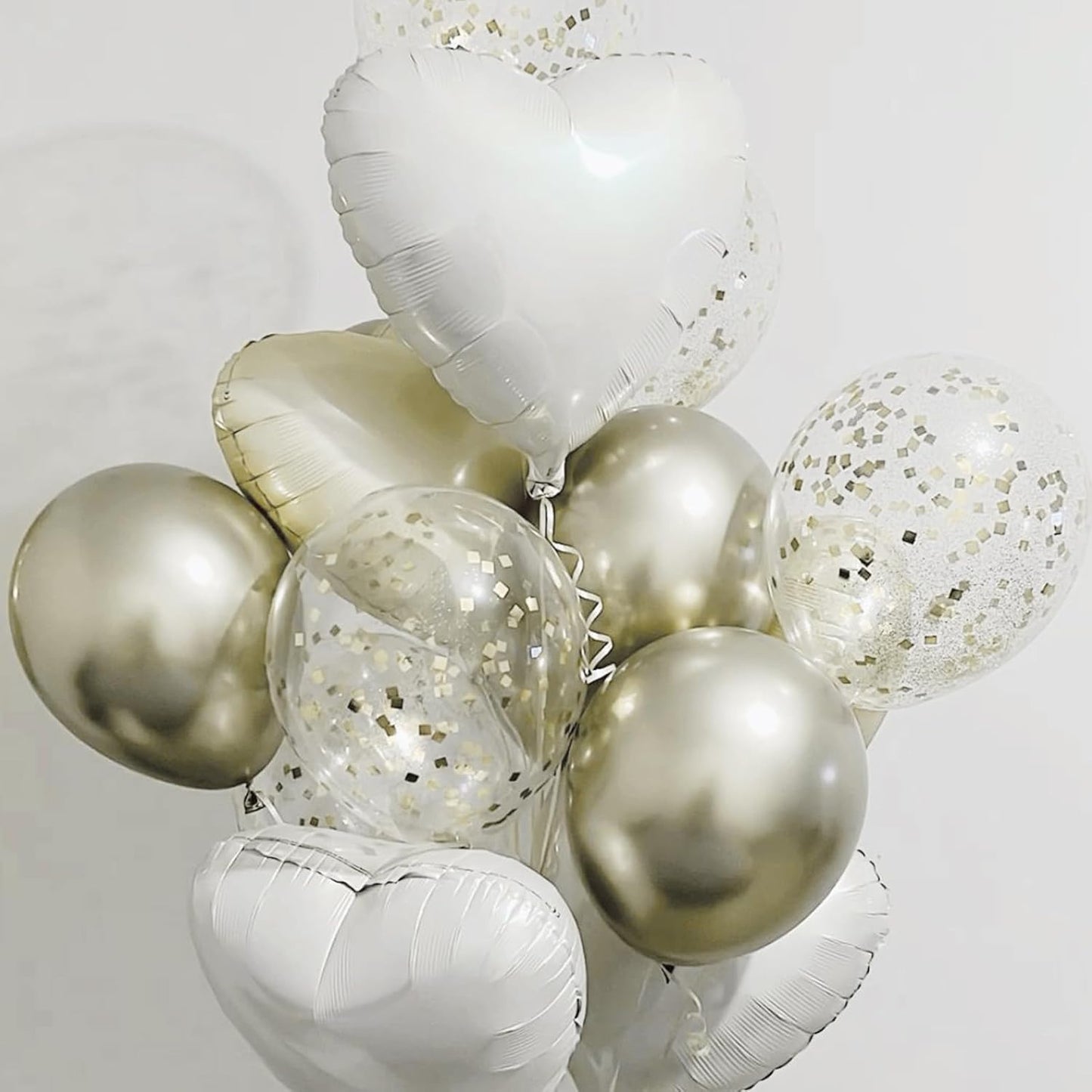 Cream White Heart Balloons,12Pcs 18 Inch Beige Helium Foil Love Heart Shaped Balloons for Boho Wedding Engagement Party Gender Reveal Anniversary Birthday Baby Shower Valentines Day Decorations