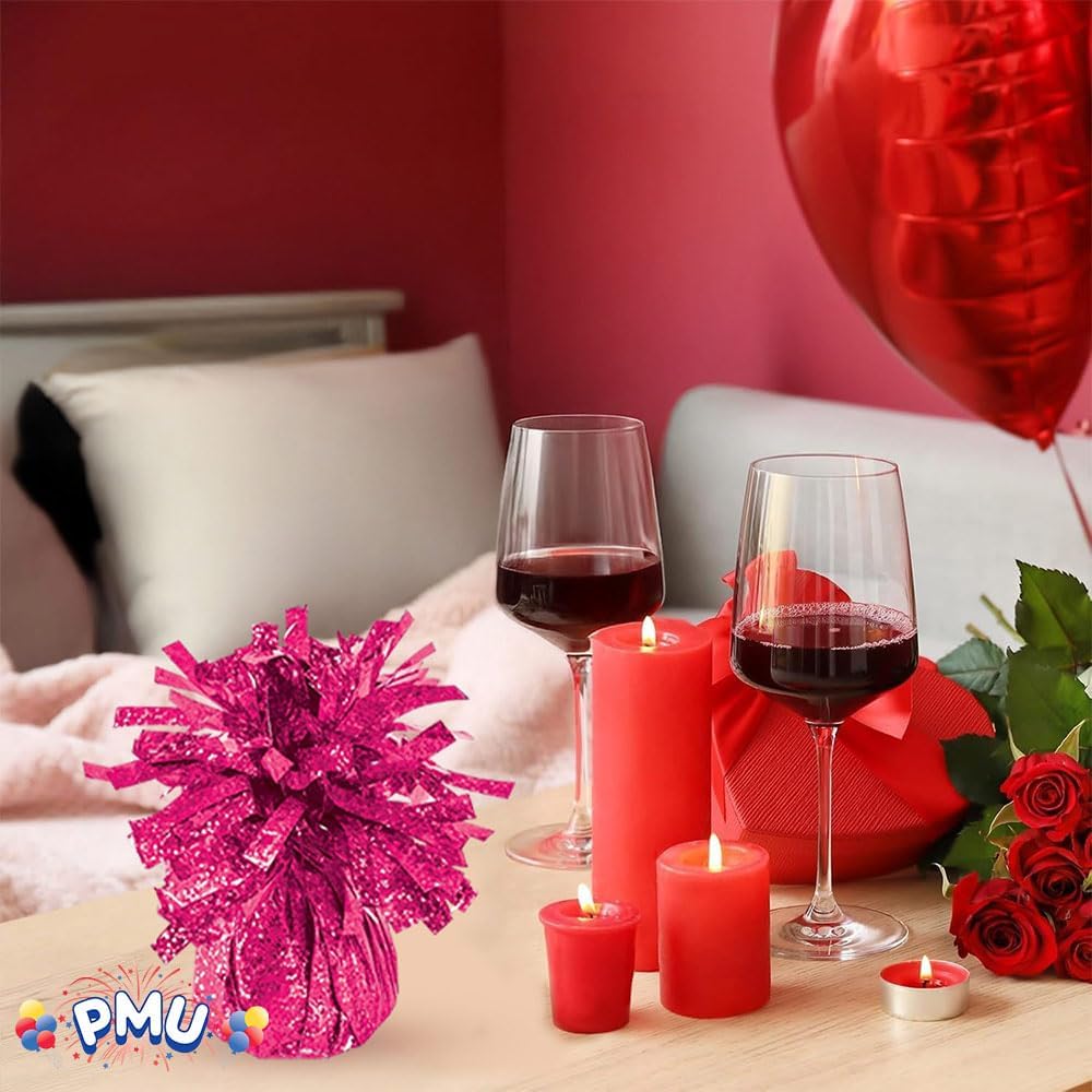 PMU Kisses Balloon Weights - Decorative Balloon Weight for Christmas, Thanksgiving, Birthday, Party Favors, Wedding & Baby Shower - 6oz. Hot Pink, Pkg/1