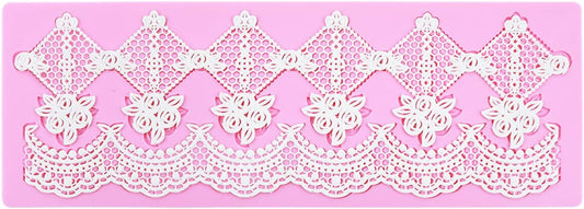 Silicone Lace Mold for Cakes Decorating, Silicone Molds for cake lace Mat Craft Tools, Embossing Lace Fondant Molds