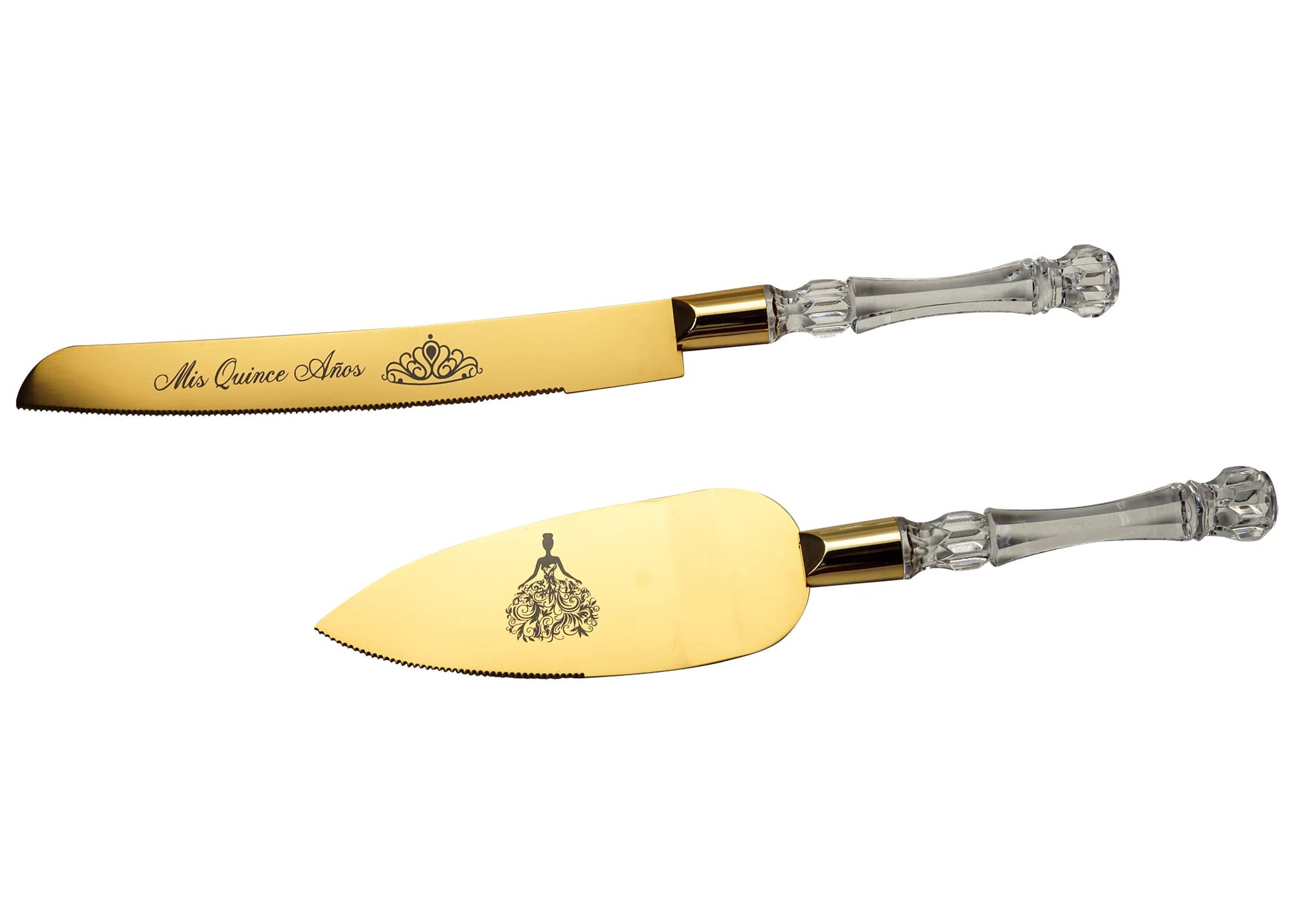 Lassos Boutique Mis Quince Años Quinceanera Cake Serving and Knife Set, Sweet 15 Birthday Cake