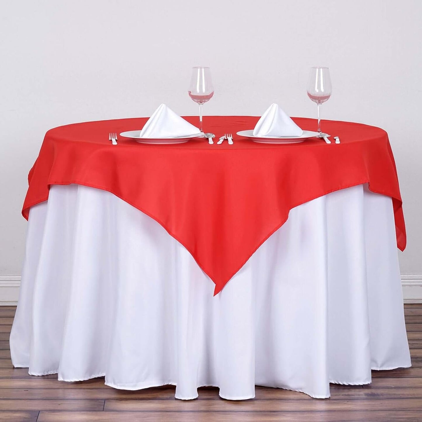 Efavormart 54x54 RED Wholesale Linens Seamless Polyester Square Linen Tablecloth for Wedding Banquet Party Restaurant