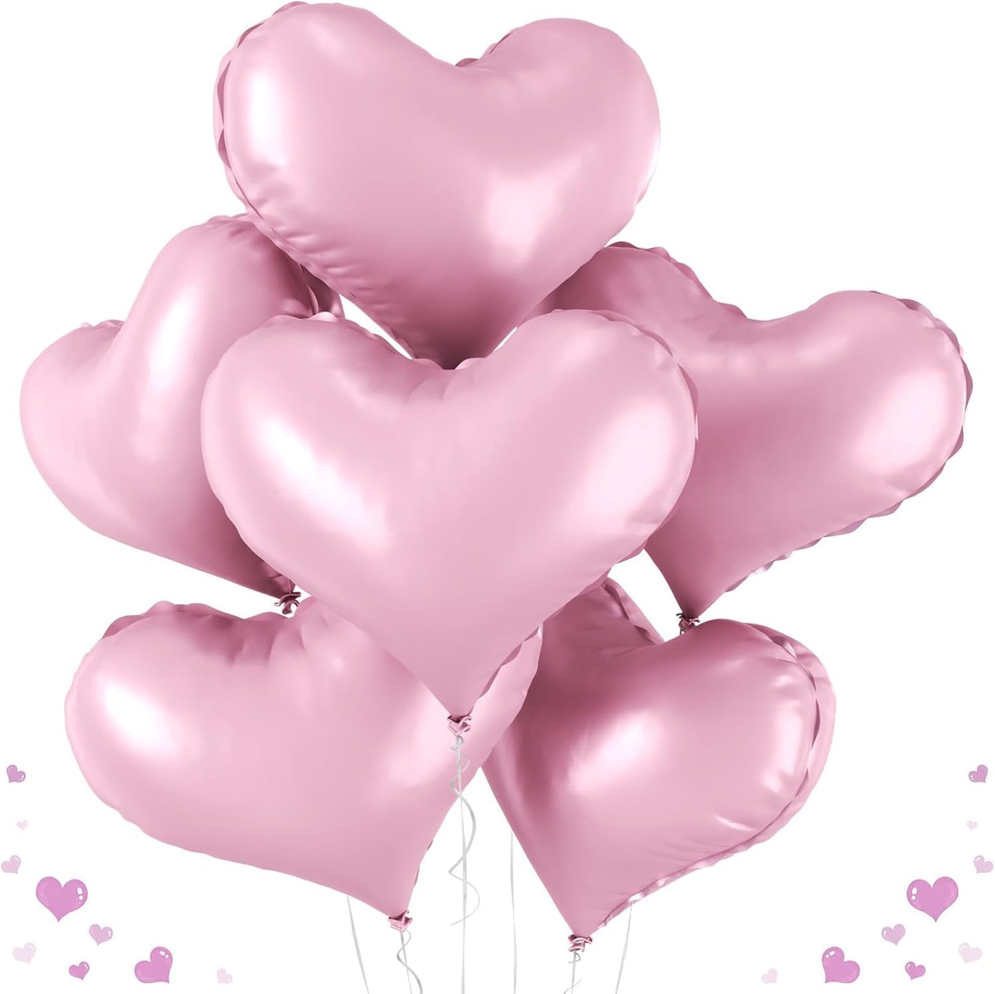 24 Inch Pink Heart Balloons, Heart Shaped Foil Balloons, Light Pink Helium Balloon for Girls Women Baby Bridal Shower Anniversary Wedding Valentines Day Gender Reveal Birthday Party Decorations