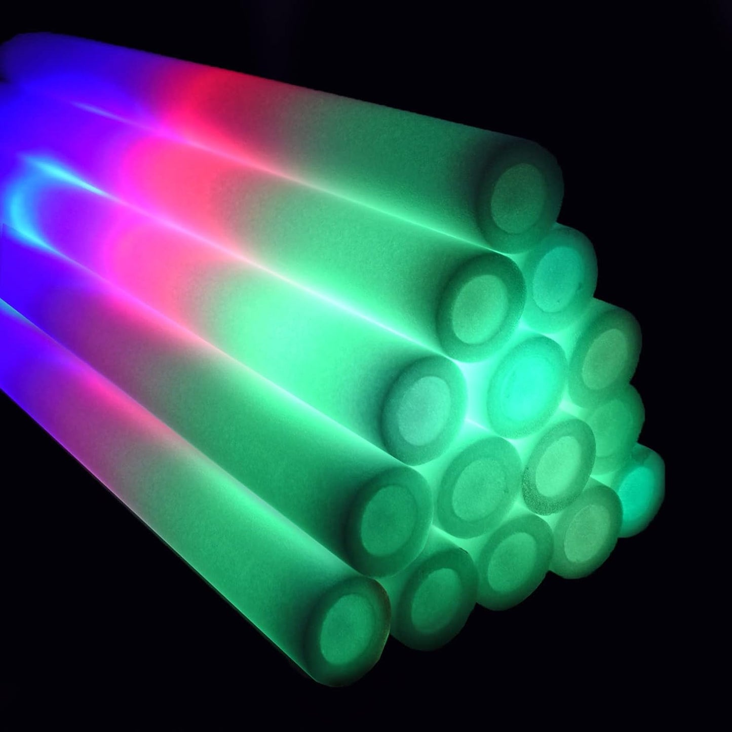150 LED Party Foam Light Sticks Batons Wand for Wedding, Parties, Birthdays, Guests, Party, DJ, Concerts, Festivals, Events, Promotions Party Favors 3 Color Lighting Modes Batteries 16"