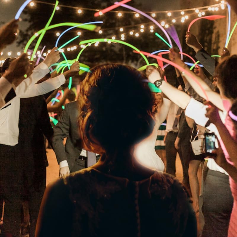 Glow Fever Glow Sticks Bulk 100ct 22'' Glow Necklaces with Connectors, Neon Light Sticks for Party Festivals Raves Concert Birthday Wedding, Tricolor